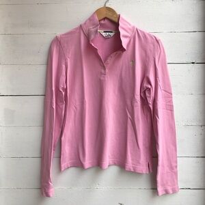 Pink Long Sleeve Polo Shirt